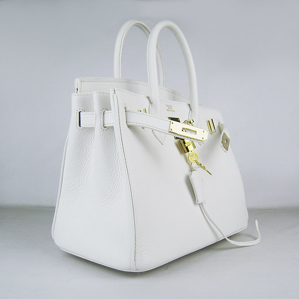 Replica Hermes Birkin 30CM Togo Leather Bag White 6088 On Sale - Click Image to Close